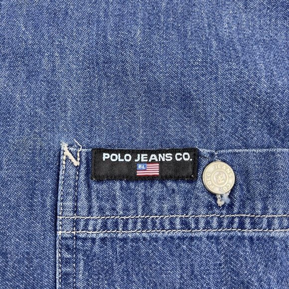 Polo Jeans Co Ralph Lauren  Vintage Button Up Denim Shirt Jacket Mens Size L - Picture 3 of 7